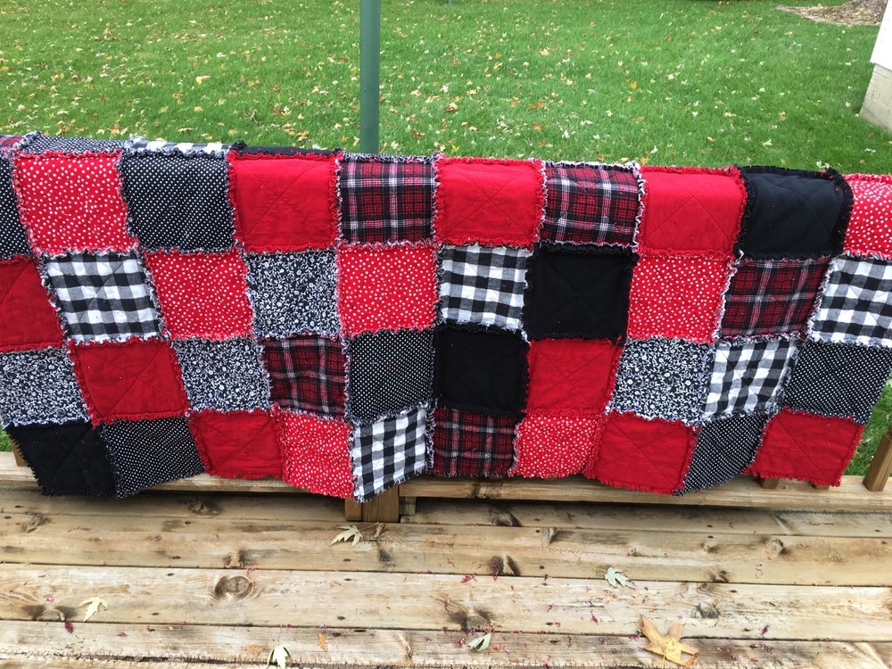 New Full Size Rag Quilt, Handmade Custom Made