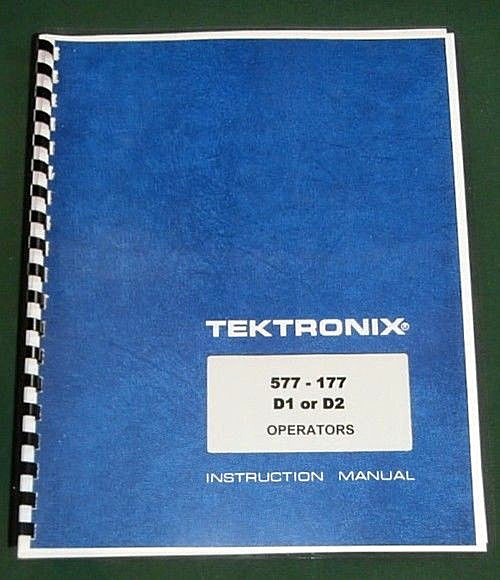 Tektronix 577-177 D1 or D2 Instruction Manual: Comb Bound & Protective Covers