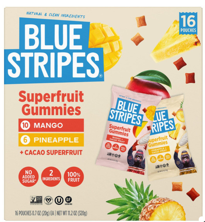 Blue Stripes Superfruit Gummies 16 Pouches