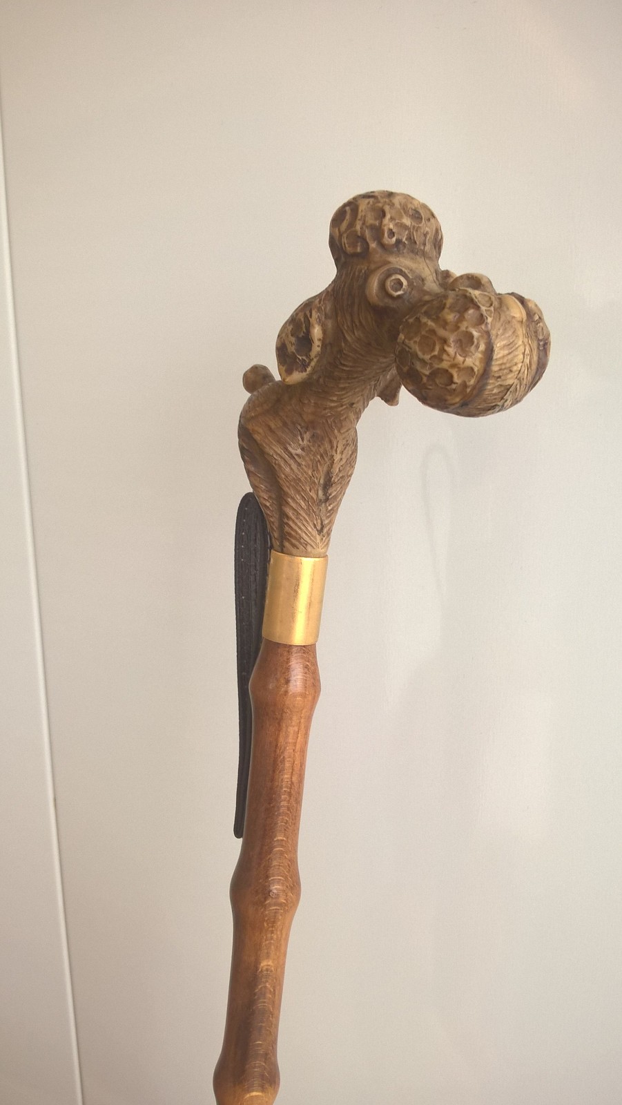 Italian Shoe Horn Italy Original Poodle Dog Head Wood Or Bamboo Extra Long 21.5"