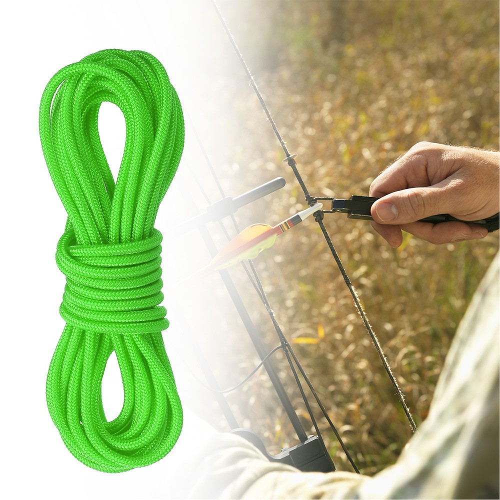 Archery D Loop Rope 10 FT Bow String Release Nock Nocking Loop Bright Green