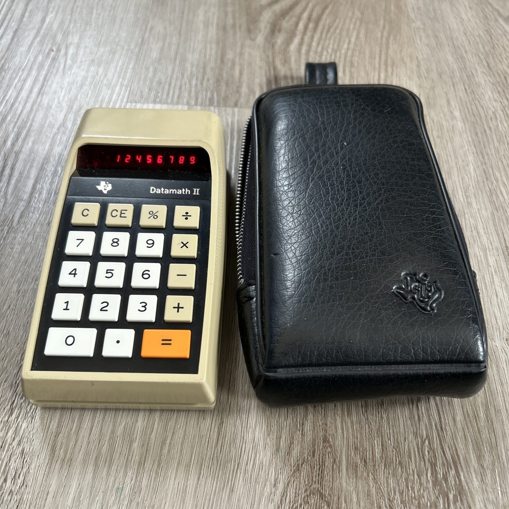 Texas Instruments Datamath II 2 TI-2500 Electronic Calculator Case Tested Works