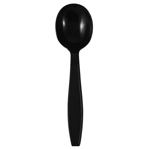 Karat U2032B Black Disposable Soup Spoons