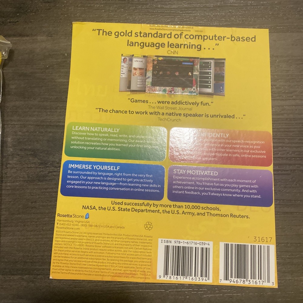 Rosetta Stone Italian Level 1, 2 & 3 Set- with headset CDs Only No Code