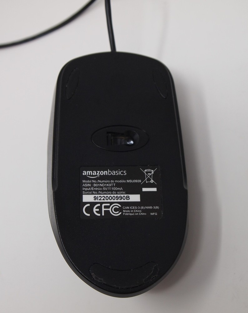 Pre-Owned Amazon Basics Wired Standard Mouse Model MSU0939