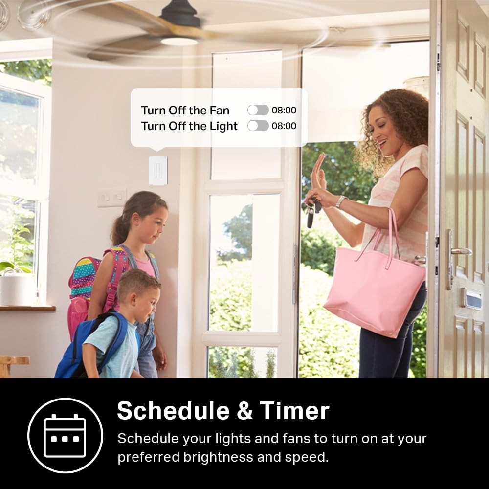 Ceiling Fan Control & Dimmer Switch Adjustable 4-Speed Fan & Brightness Control