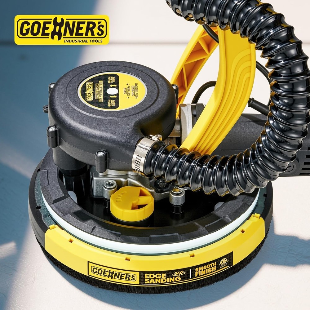 Professional Electric Drywall Sander - Variable Speed, Vacuum System & LED Light