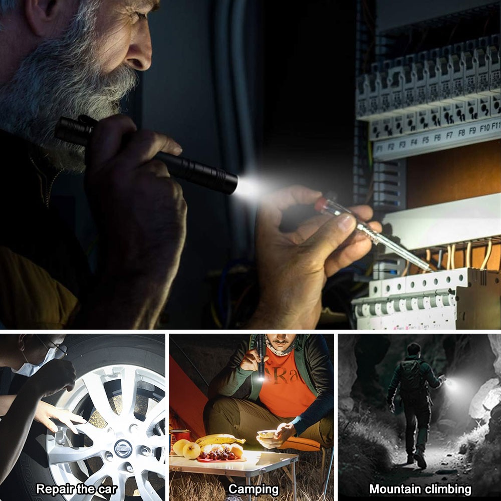 2x Handheld UV Pen Light Ultra Violet LED Flashlight Torch 395nm Blacklight Lamp