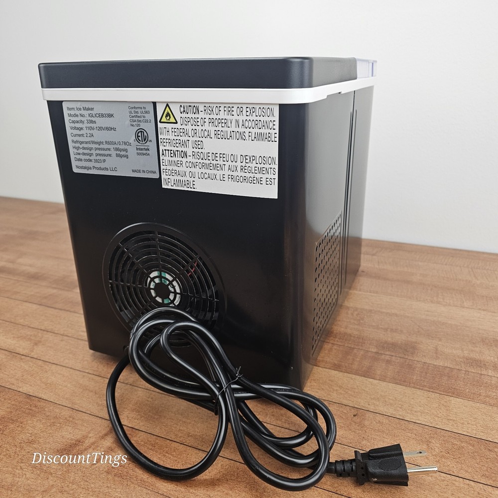 Igloo ICEB33BS Automatic Electric Countertop 33 LB Ice Maker, Black Stainless
