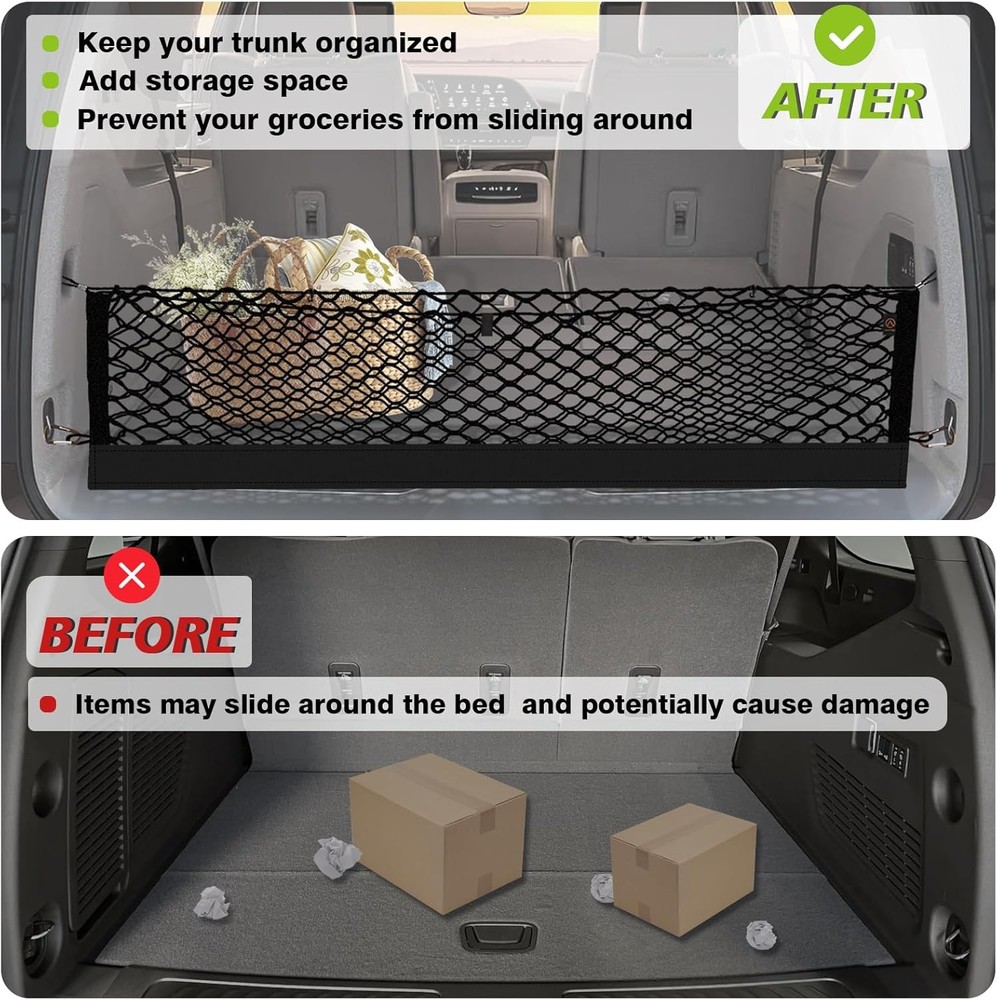 Trunk Cargo Net Envelope Style with Hooks