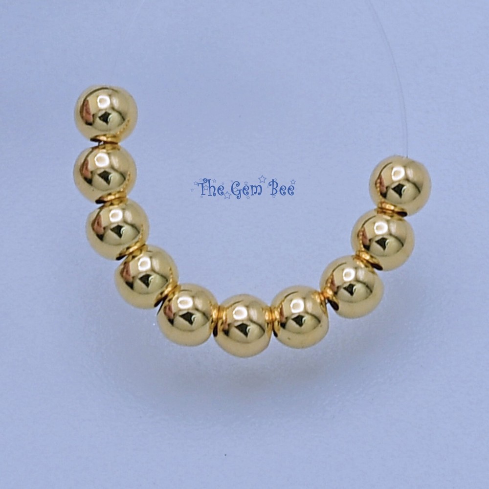 2.5mm 18k Solid Gold Smooth Round Bead Spacer (10)