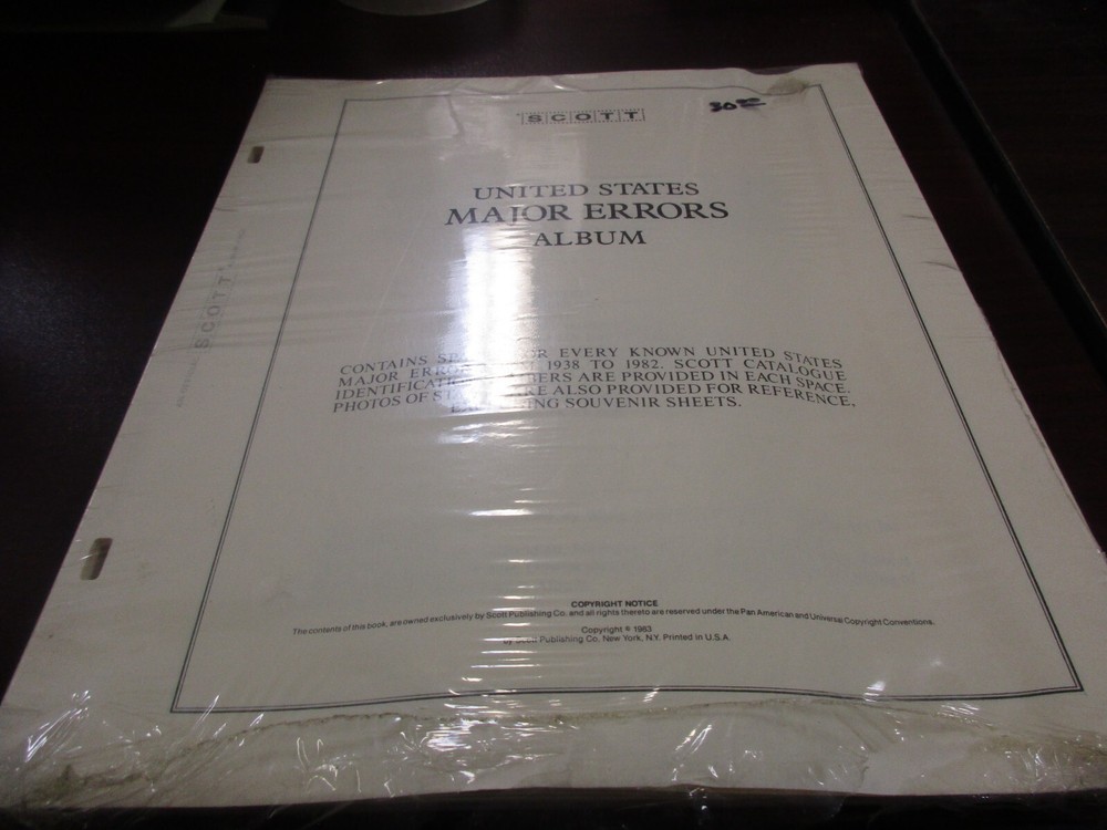 THE SCOTT THE SCOTT U.S. MAJOR ERRORS ALBUM  W/FREE SHIPPING!!