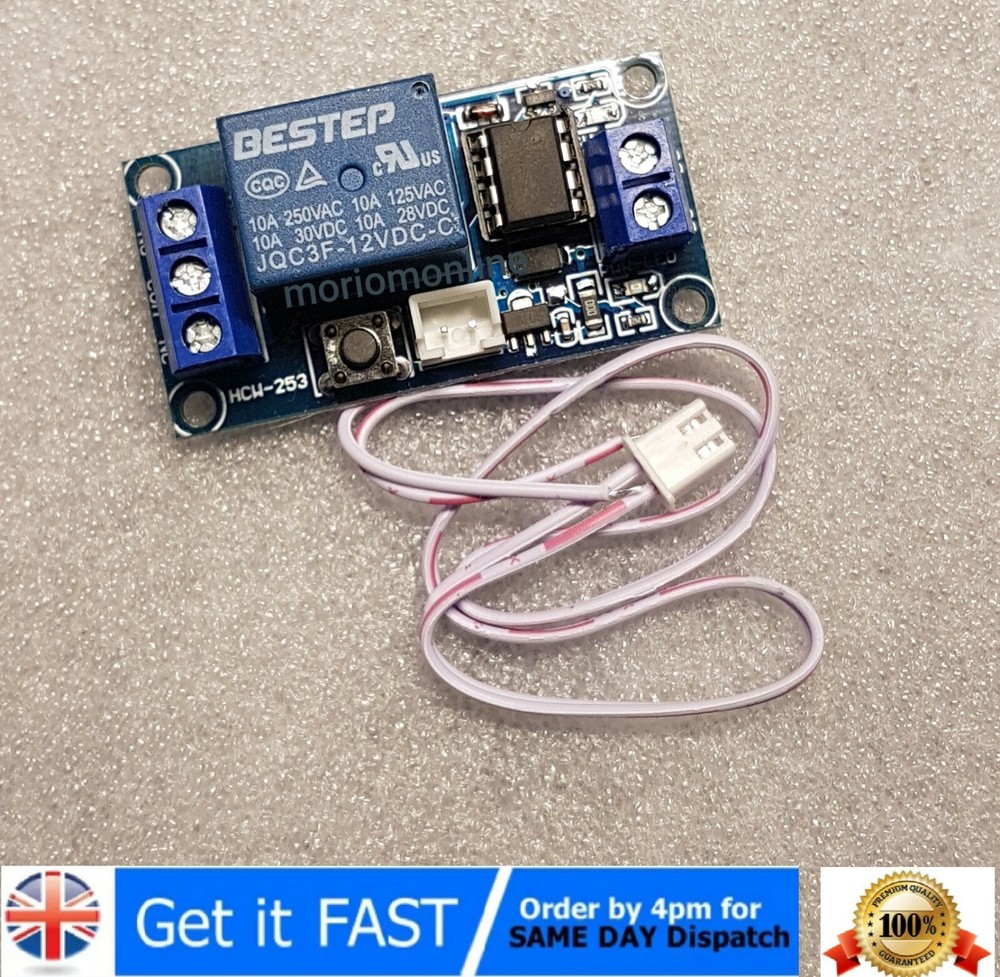 DC 12V  1-Channel Latching 250VAC Relay Module Touch Bistable Switch Cable