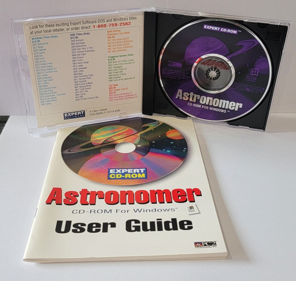 ASTRONOMER PC CD-Rom Windows 1994 Expert software with manual