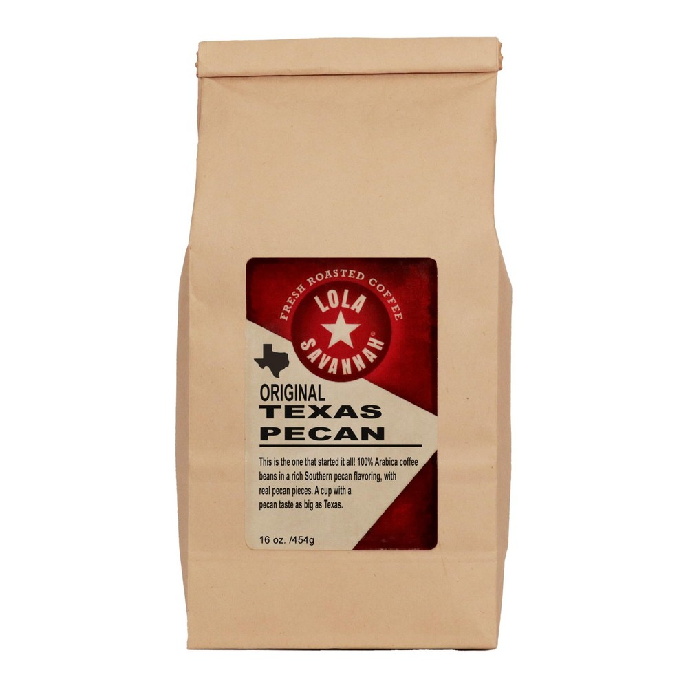 Texas Pecan Whole Bean Caffeinated Coffee, 1lb