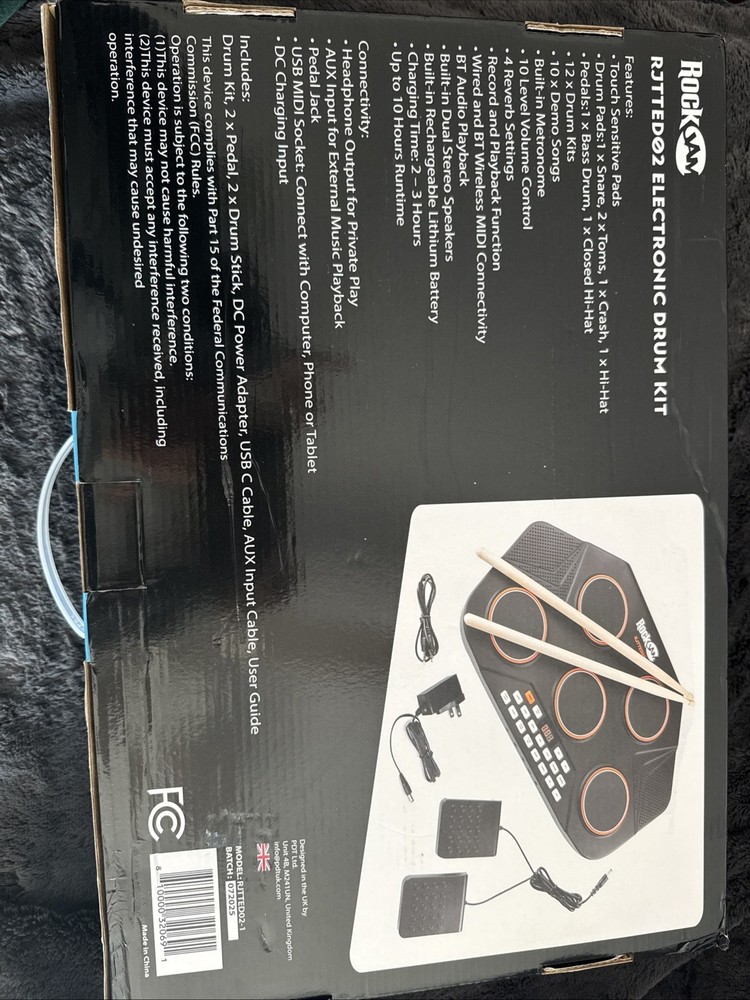 RockJam Electronic Drum Set with Bluetooth MIDI