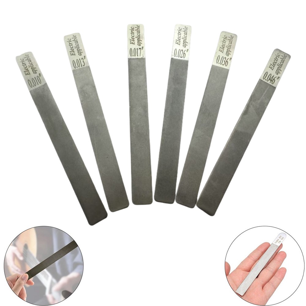 6Pcs Luthier Guitar Nut Files Stainless Steel For Fret Crowning And Slot Repair