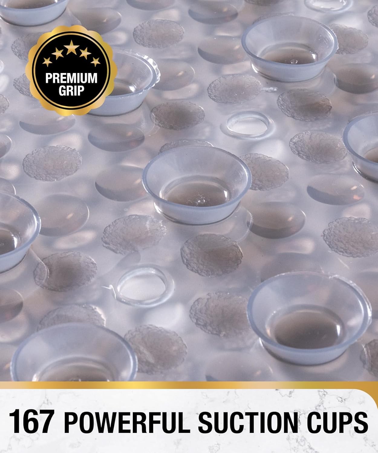 Oval Bathtub Mat Non Slip, 27x15 Inch Bubble Bath Tub Mat for Bathroom, Machine