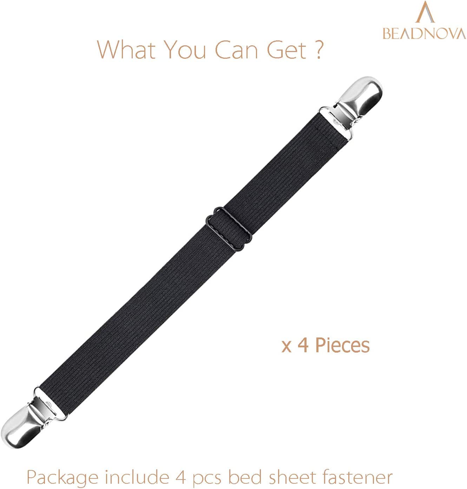 Bed Sheet Straps 4 Pcs Bed Sheet Holders Fitted Sheet Clips Adjustable