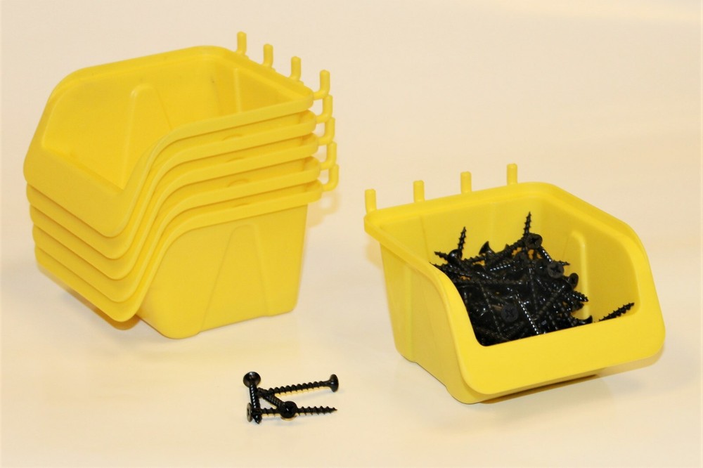 WallPeg 43 pc Peg Hook Kit & Plastic Bins - Pegboard Assortment Organizer 43YB