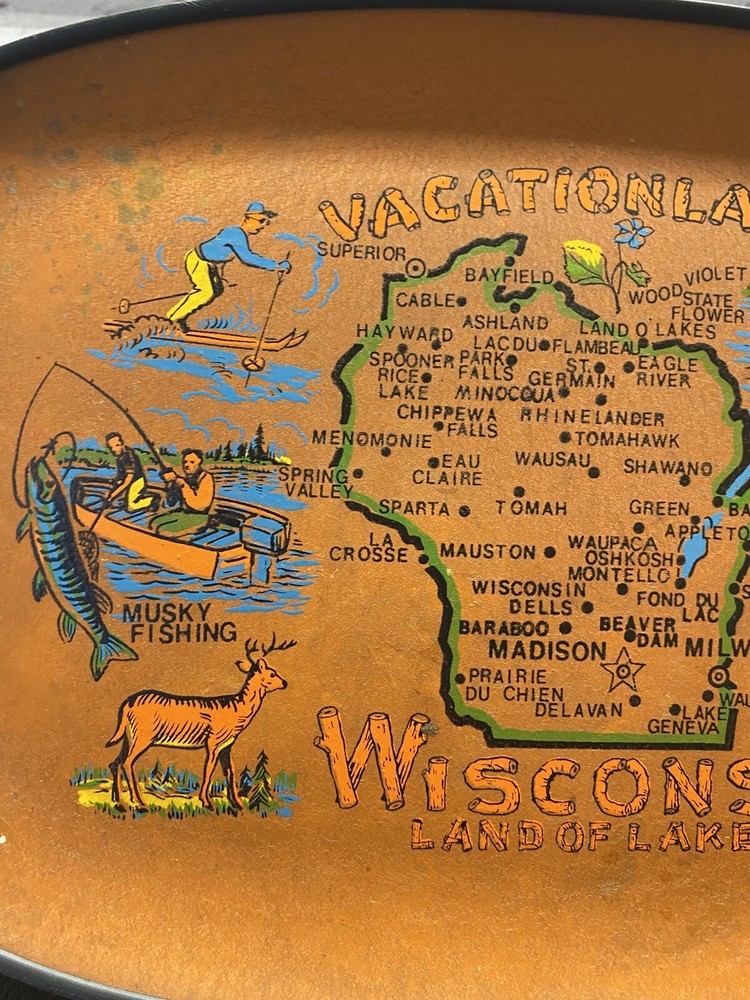 HTF Vacationland Wisconsin Themed Serving Tray