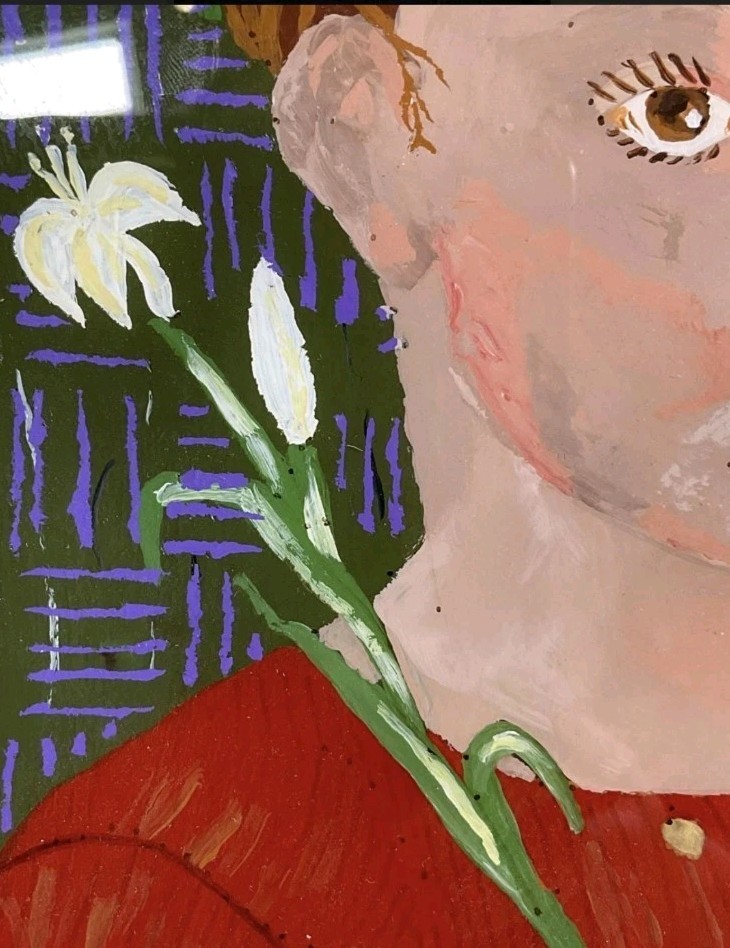 antique mexican folk art painting