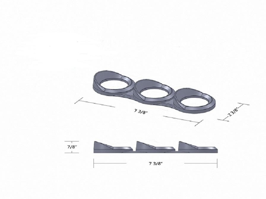 Peterbilt Chrome 3 Gauge Cluster Cover With Visor - Vertical