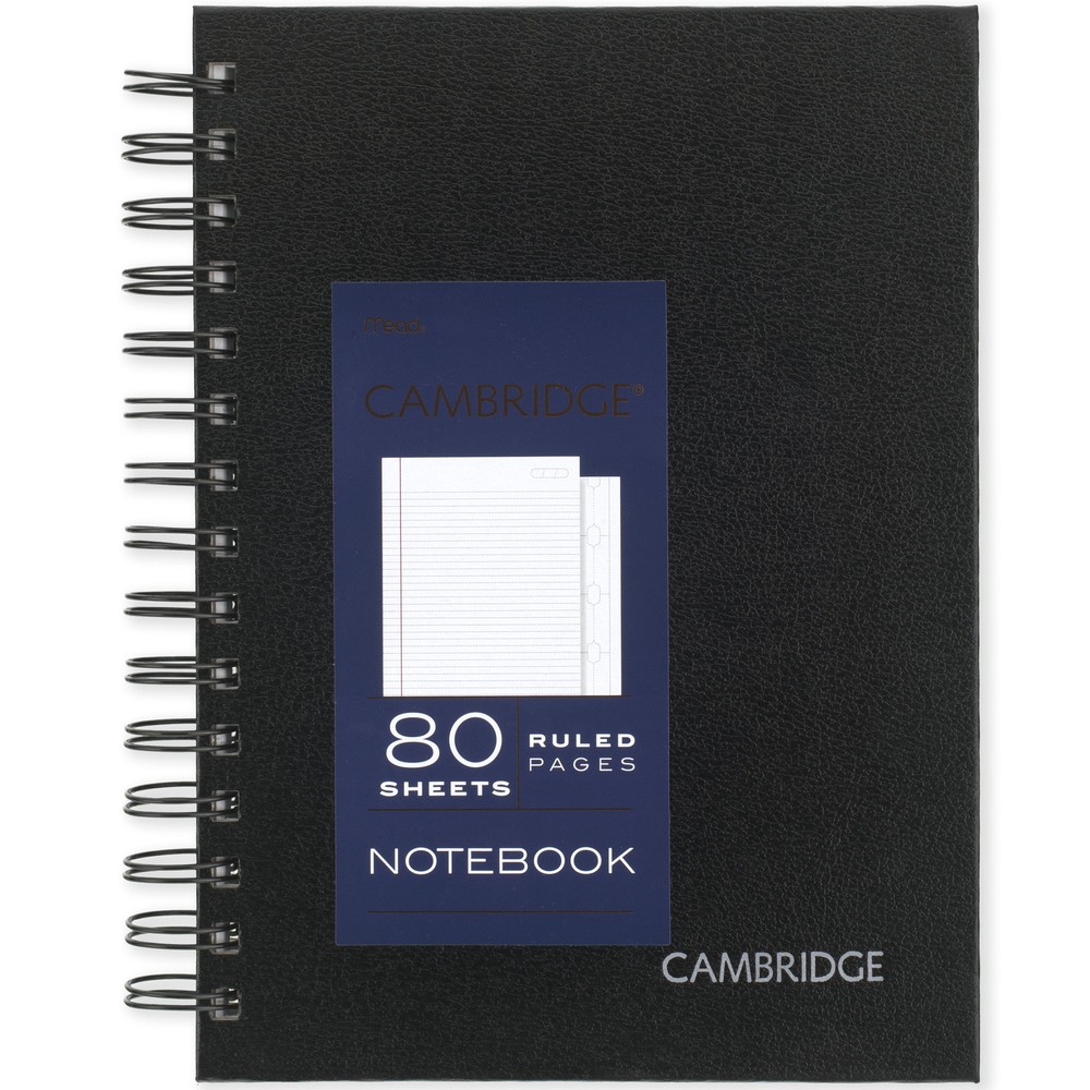 Cambridge Writing Notebook, 5" x 8", Medium, Black, 80 Sheets