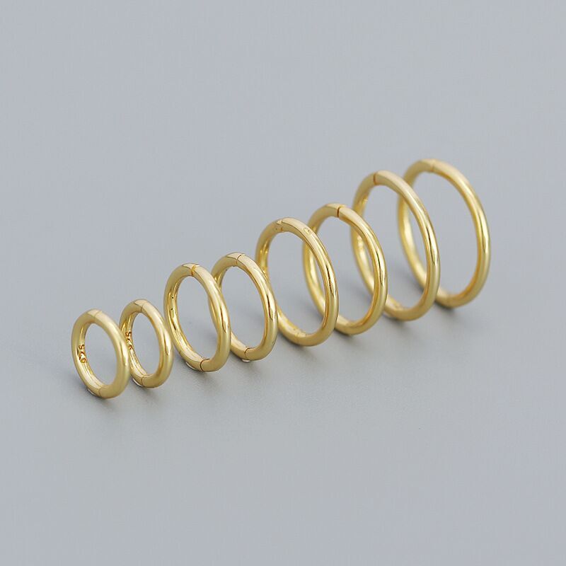 925 Sterling Silver Solid Hinged Segment Hoop Ring Sleeper Lip Nose Ear Piercing