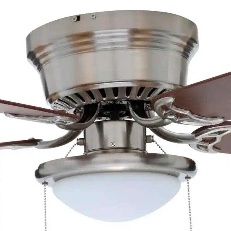 NEW Hugger 52 In. LED Indoor Brushed Nickel Ceiling Fan With Light Kit