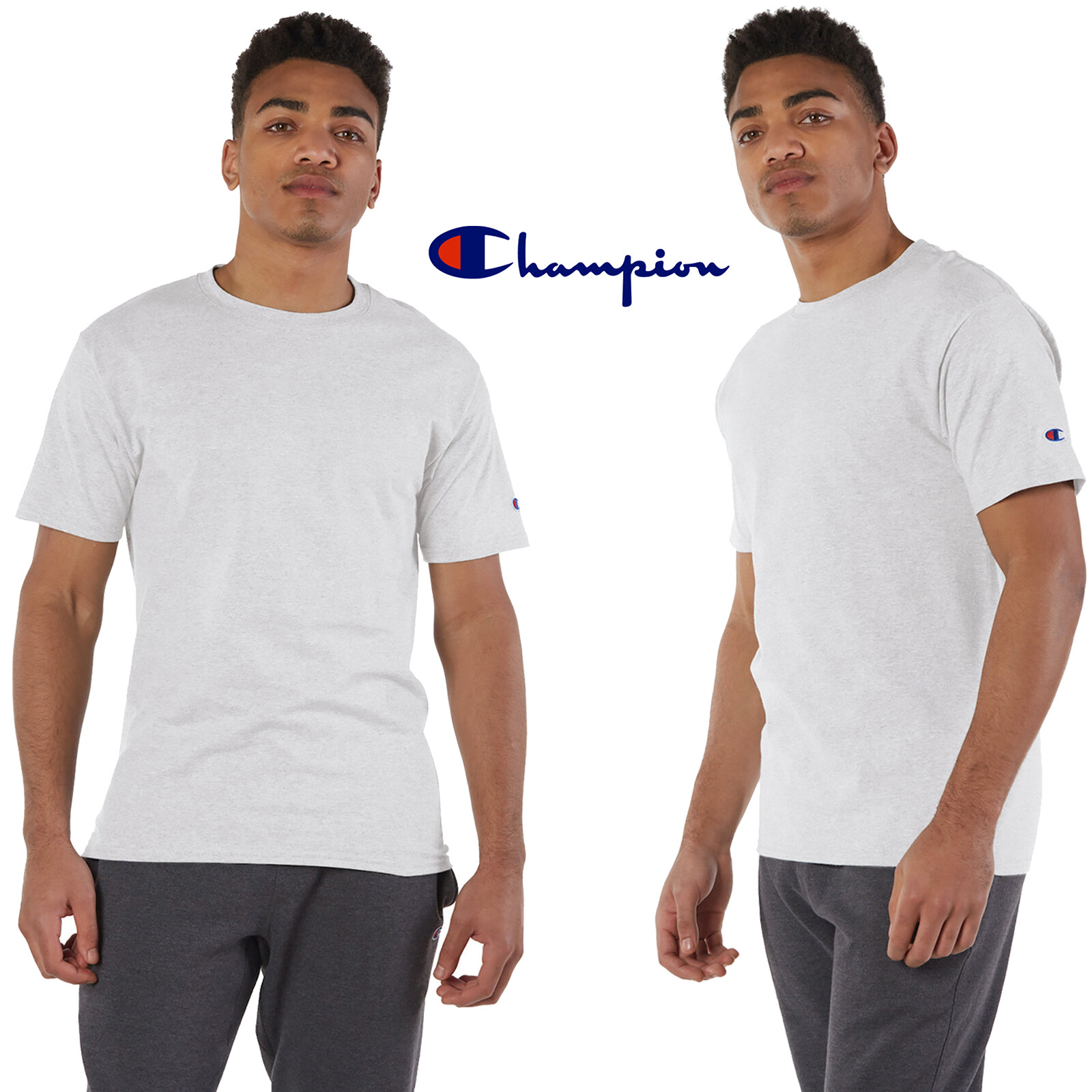 Champion Mens Crew Neck T Shirt Short Sleeve T-Shirt T525C S, M, L, XL, 2XL, 3XL