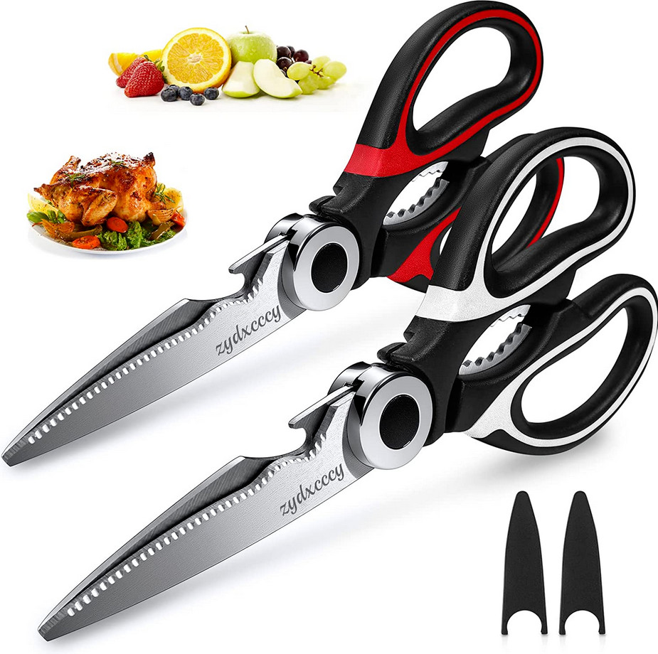 2 Pcs Kitchen Shears Scissors Heavy Duty Sharp Cooking Food Meat Chicken Utility