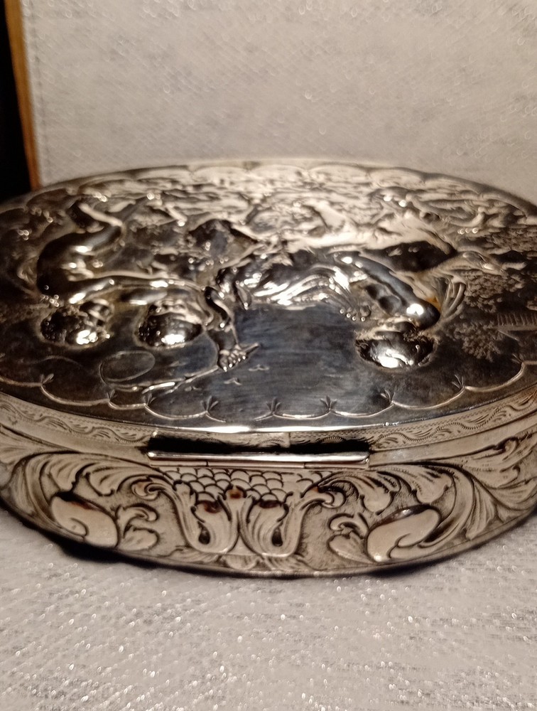 Solid Silver Box 19th Century German, Superb and Very Large.