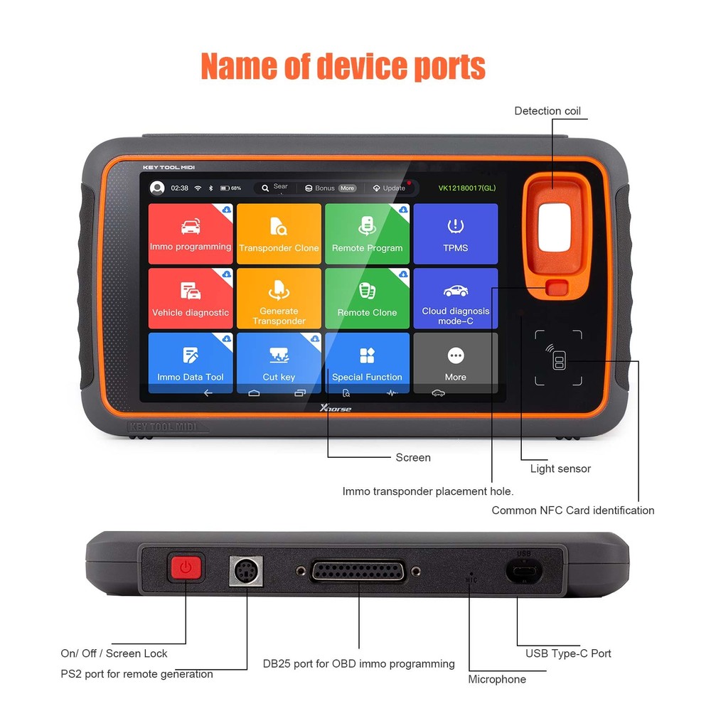 XHORSE VVDI KEY TOOL MIDI Basic Version IMMO Progarmmer Diagnostic TPMS Function