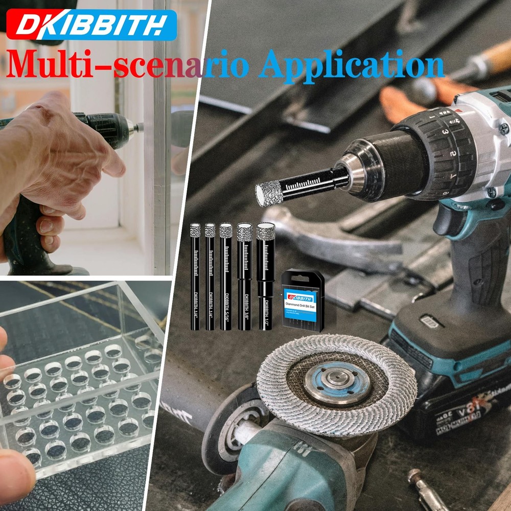 8 Pack Diamond Drill Bits Set for Granite Ceramic Marble 8 Pcs