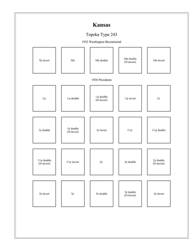 Kansas DLE Precancel Double Line Electro 30 Pages in Sheet Protectors