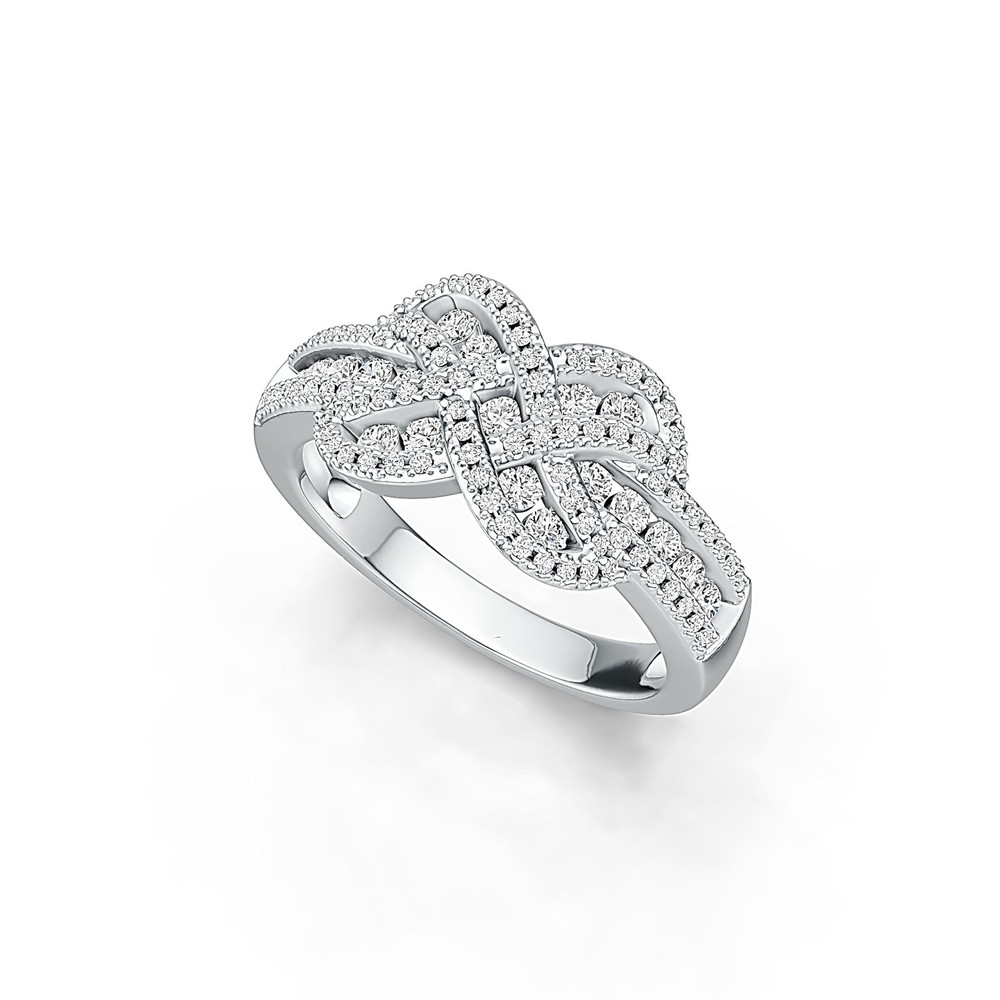 Sterling Silver Infinity Ring with White Topaz or Moissanite