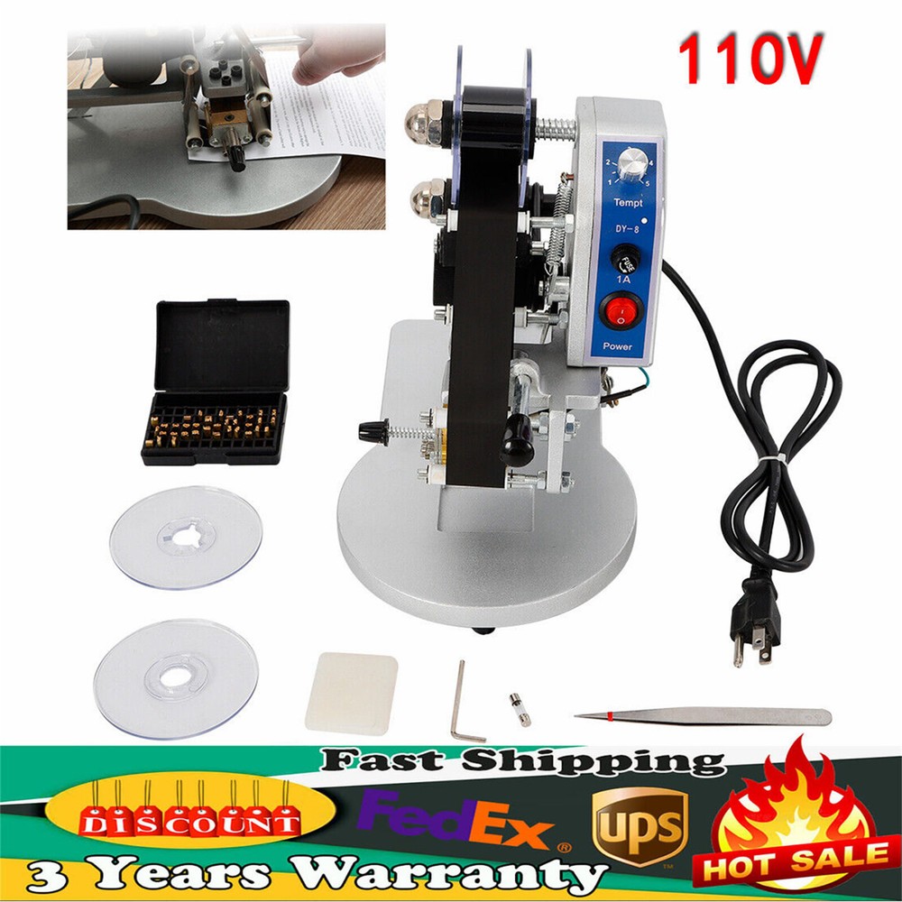Manual Hot Stamp Printer DY-8 Ribbon Coding Hot Foil Stamping Date Code Machine