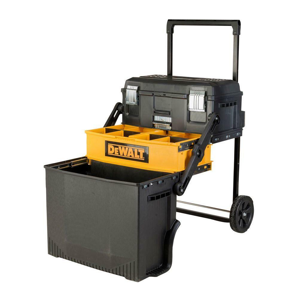 portable storage tool box mobile rolling organizer bin tray dewalt dwst20880