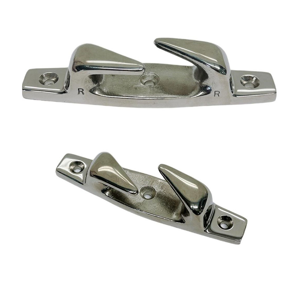 6" Stainless Steel Boat Angled Left Deck Dock Mooring Rope Cleat Chock 2 Pcs