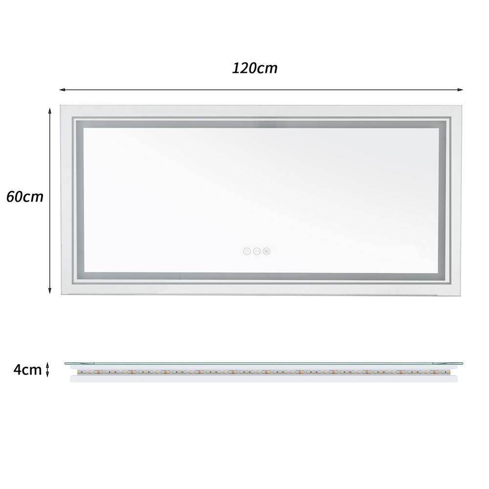 Extra Large Energy Efficient LED Lighted Bathroom Mirror Wall Makeup Mirror HD