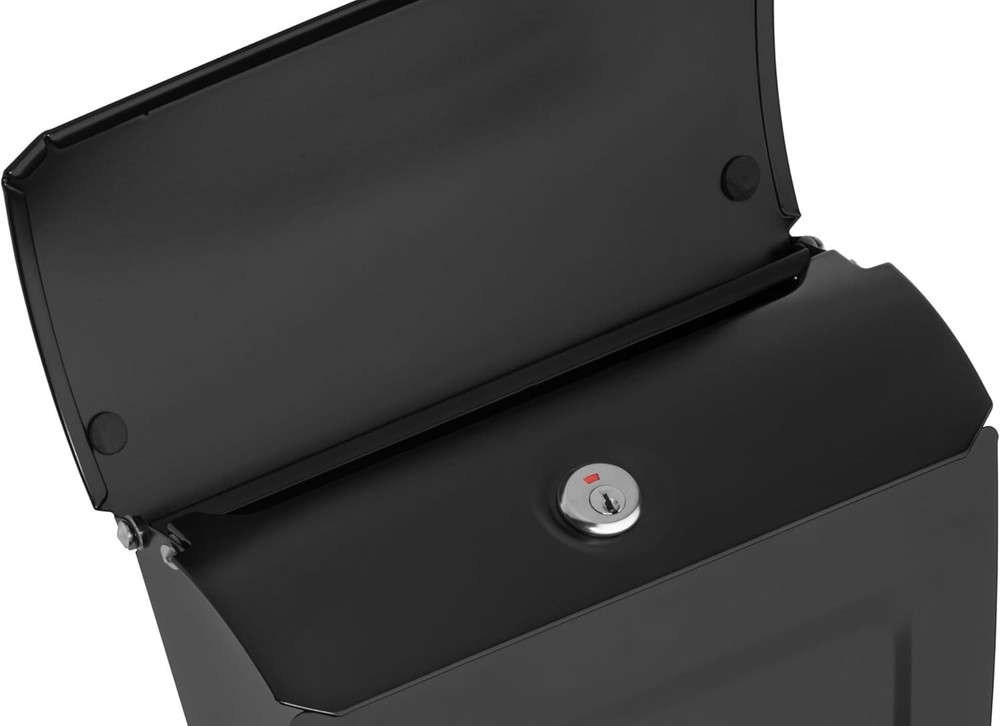 Modern Black Wall-Mounted Mailbox with Lock: Secure Your Mail Elegantly
