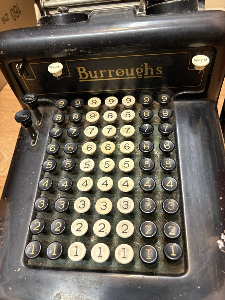 Antique Burroughs Adding Machine. Untested. Sold As Is. For Parts Only