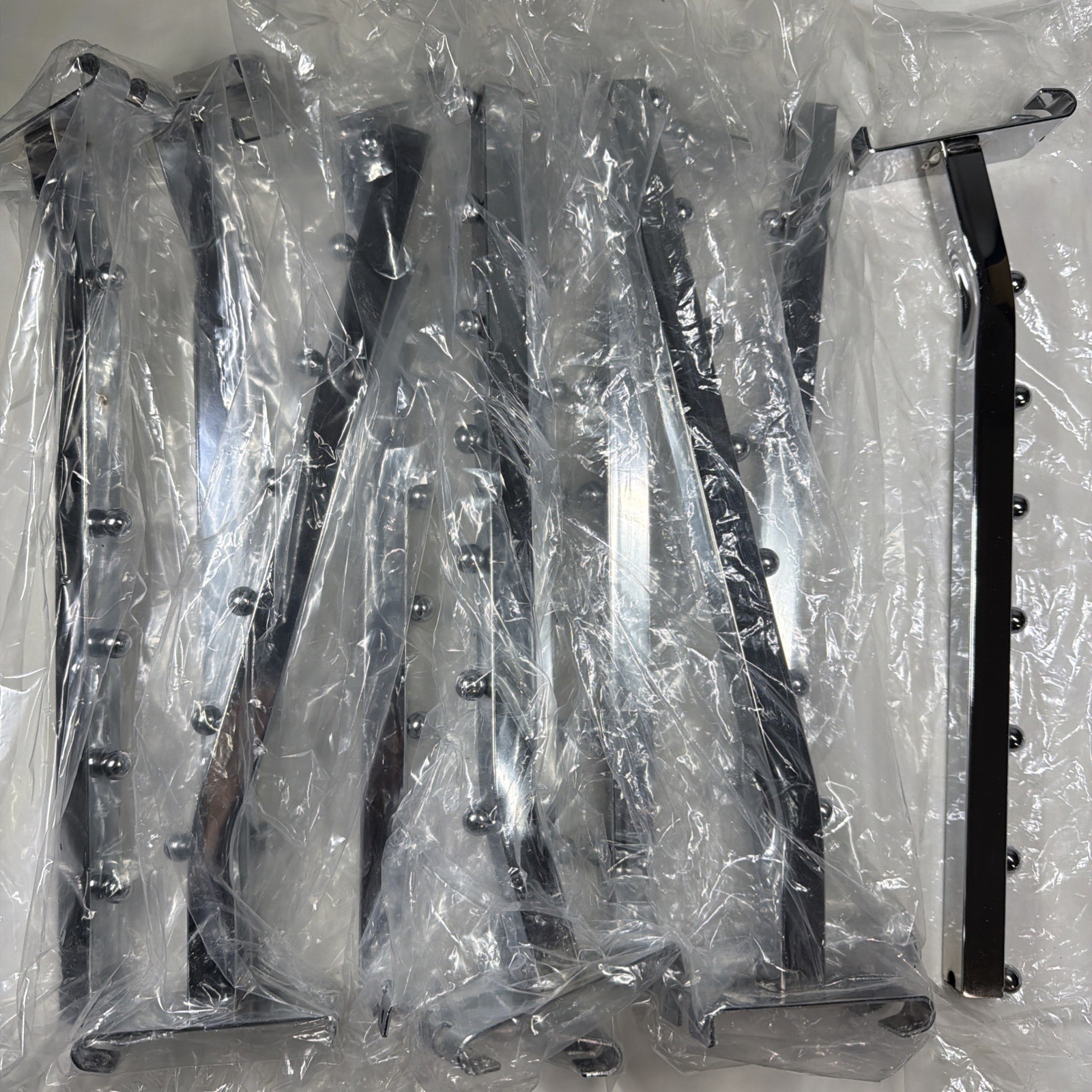 10 Pack 7 Ball Waterfall For Gridwall 13.8” Metal Hangers Display Chrome