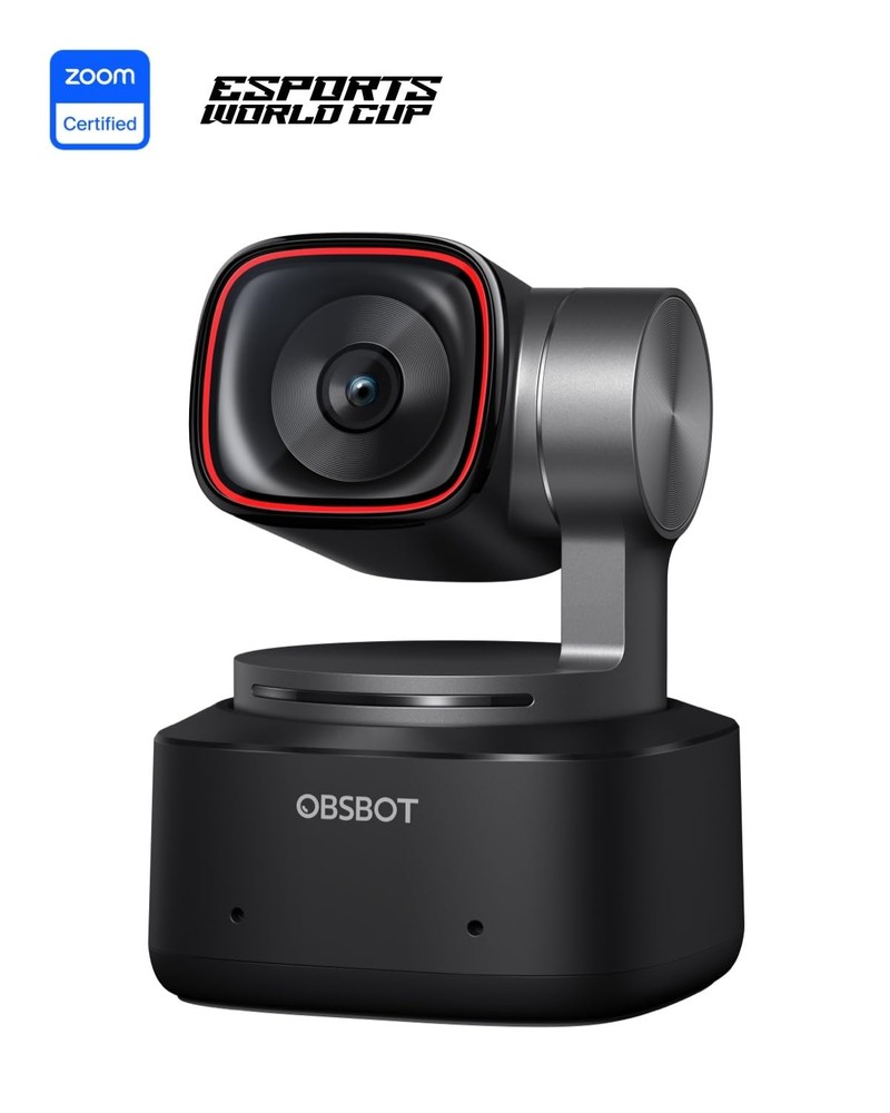 OBSBOT Tiny 2 Webcam 4K Voice Control PTZ, AI Tracking Multi-Mode & 2
