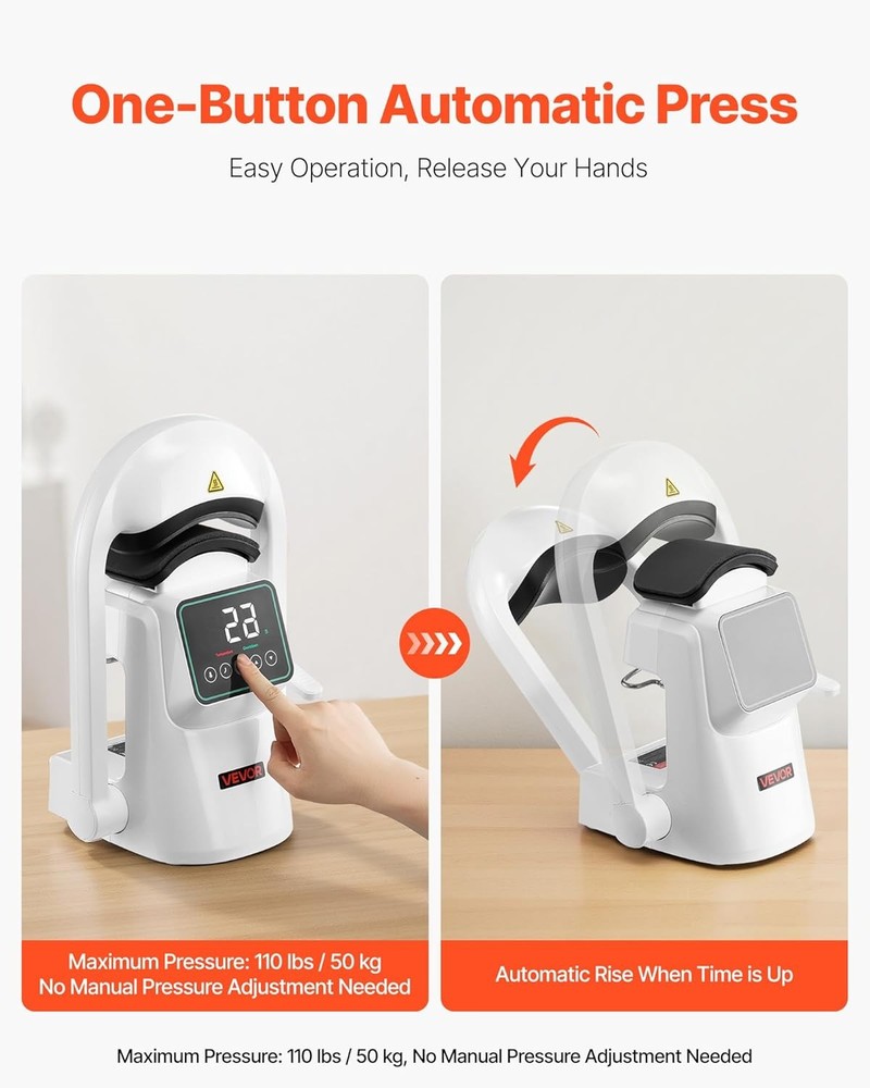 VEVOR Auto Hat Heat Press Machine, with 2pcs Interchangeable Platens, Automatic