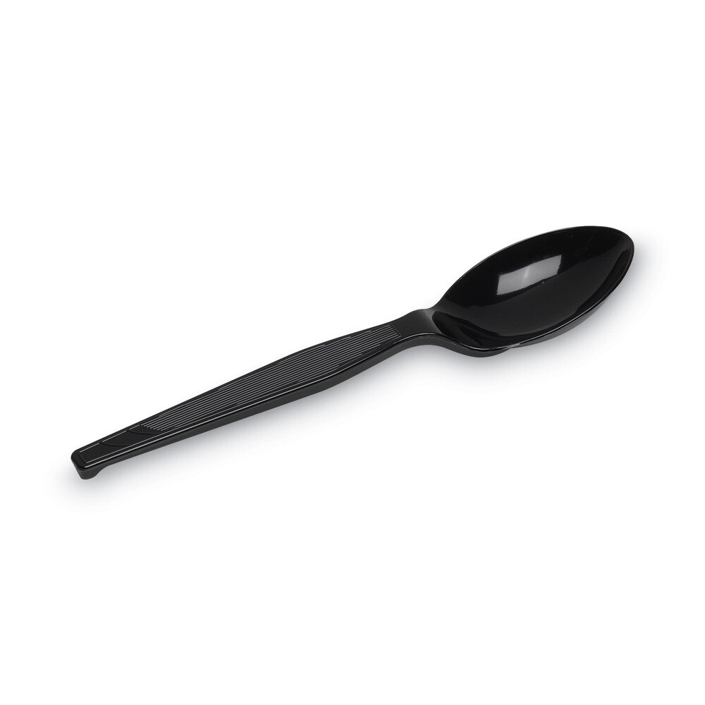 Dixie TM517 Heavy Mediumweight Plastic Cutlery Teaspoons - Black (1000/Ct) New