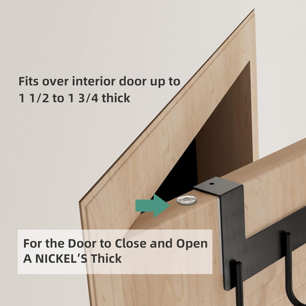 Functional Over Door Hook Set - Heavy-Duty, Rust-Resistant, Easy Install, 2 Pack