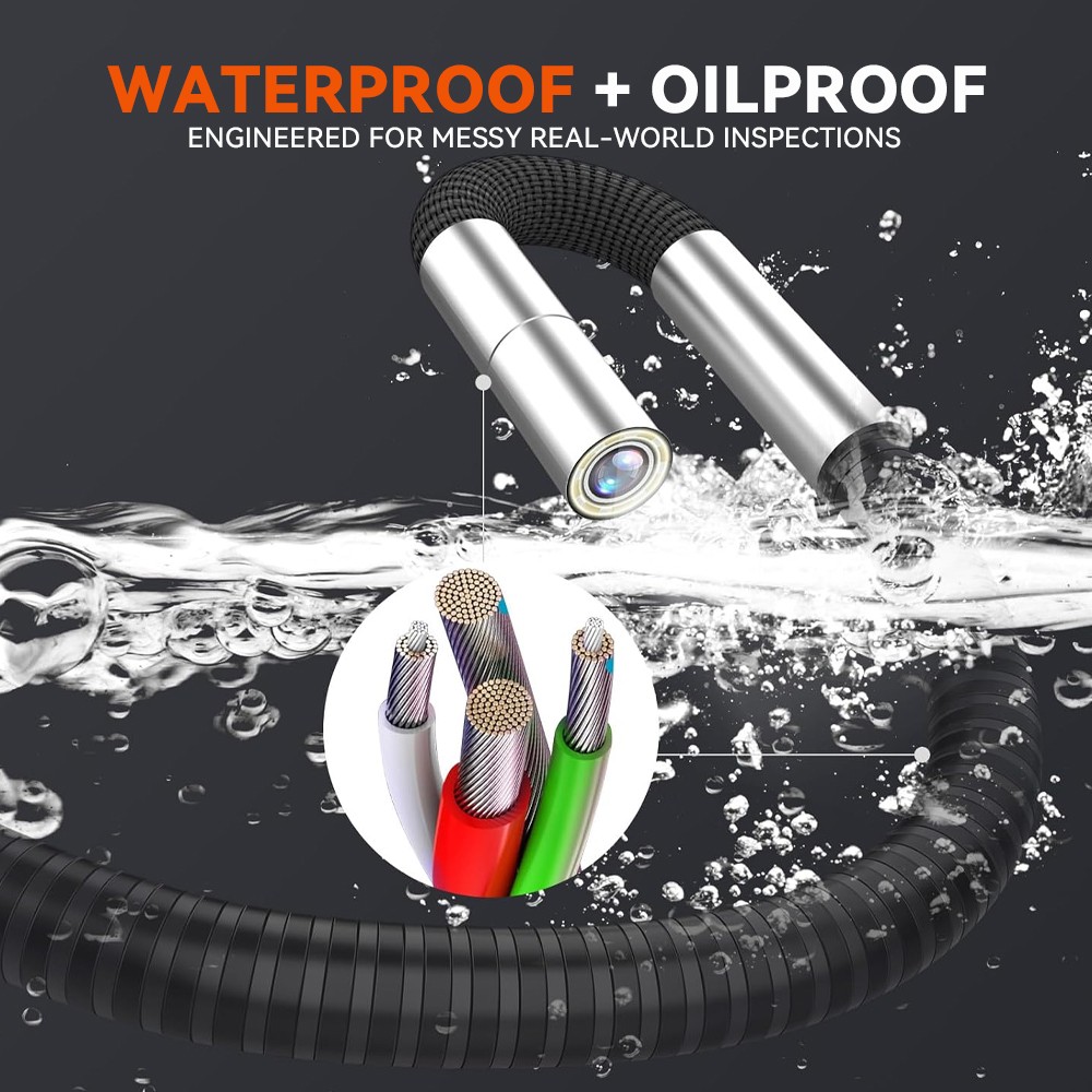 NEW SALE! 2-Way Articulating Borescope Camera w/ Light Endoscope 360° Inspection