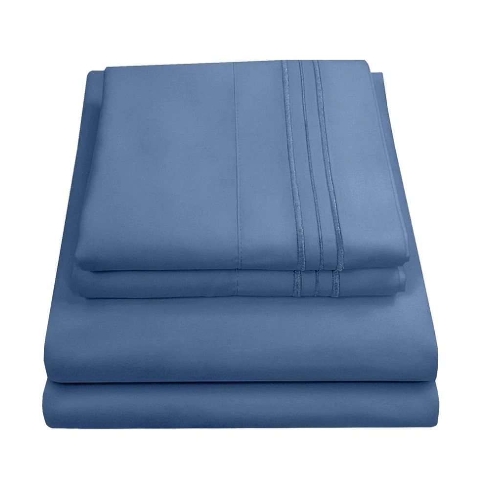 Queen Size Bed Sheets - Breathable Luxury Sheets with Full Elastic & Secure C...